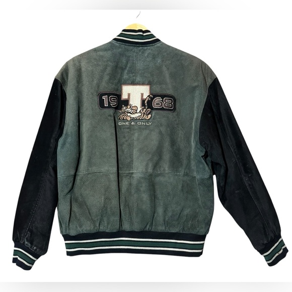 VINTAGE Disney Tigger 1968 Suede Varsity Bomber Jacket Men’s Green/Black - Med - Picture 4 of 13